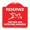Signmission Reserved for New and Expecting Mothers, Red & White Aluminum Sign, 18" L, 18" H, RW-1818-23195 A-DES-RW-1818-23195 - alternate 1